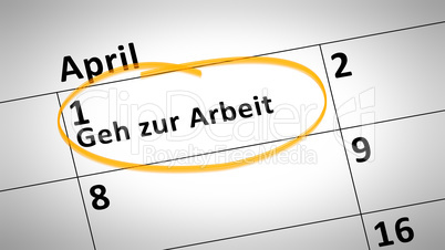 go to work day 1st of april in german language