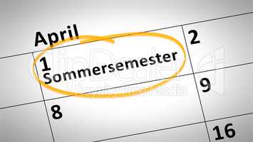 summer semester 1st of april in german language