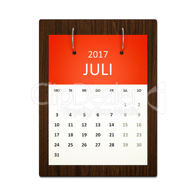 Calendar Planning German 2017