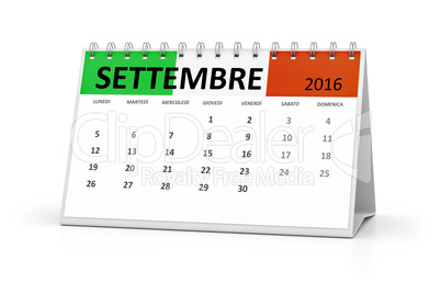 italian language table calendar 2016 september