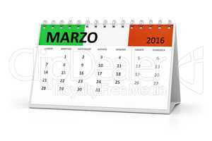 italian language table calendar 2016 march