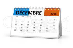 french language table calendar 2016 december