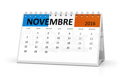 french language table calendar 2016 november