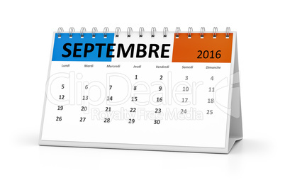 french language table calendar 2016 september
