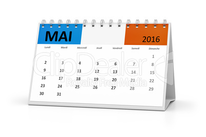 french language table calendar 2016 may