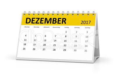 german language table calendar 2017 december