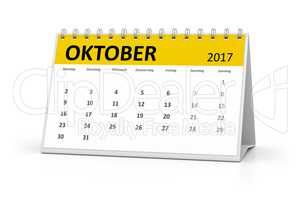 german language table calendar 2017 october