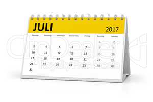 german language table calendar 2017 july