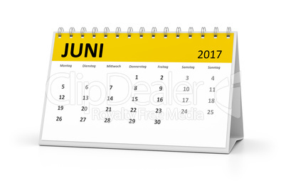 german language table calendar 2017 june