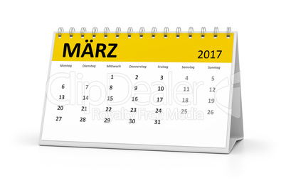 german language table calendar 2017 march