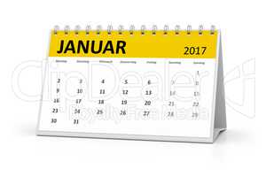 german language table calendar 2017 january