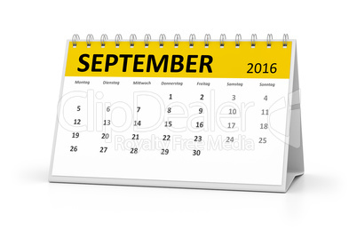german language table calendar 2016 september