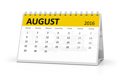 german language table calendar 2016 august
