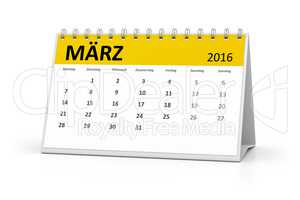 german language table calendar 2016 march