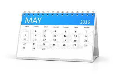 blue table calendar 2016 may