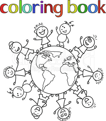 Children around the globe for coloring book