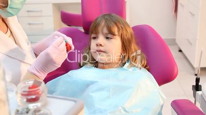 little girl patient at the dentist