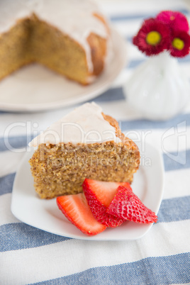 Kuchen mit Erdbeeren