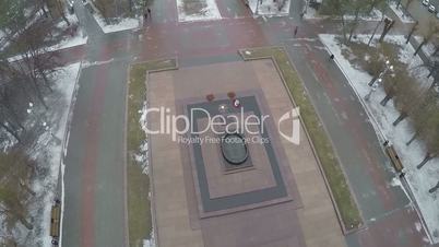 Flying over the Square of Fallen Soldiers, Volgograd
