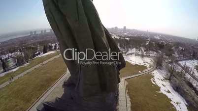 Aerial view of The Motherland Calls statue, Volgograd