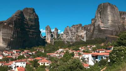 Greece view of the village near the Meteora