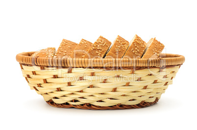 Sliced bread in basket