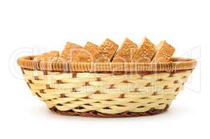 Sliced bread in basket