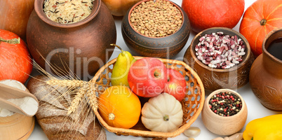 Collection of food isolated white