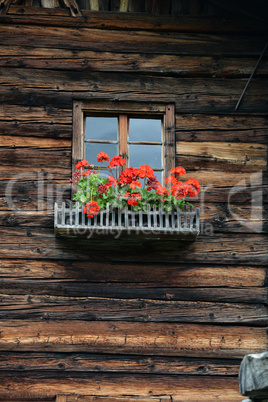 Fenster einer Berghütte