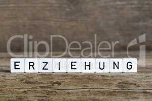 The German word education written in cubes