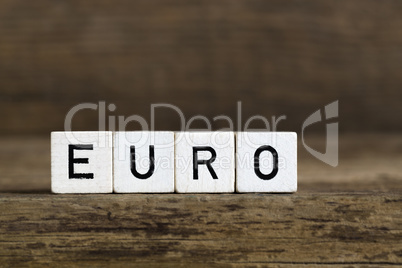 The word euro written in cubes