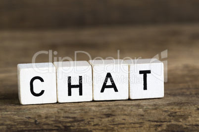 The word chat written in cubes