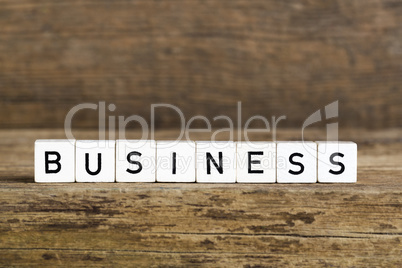 The word business written in cubes