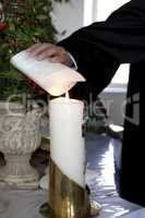 Burning wedding candle
