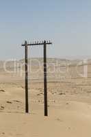 alter Strommast in der Wüste, old power pole in the desert