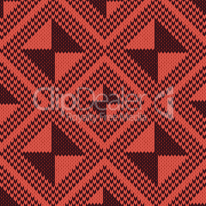 Knitted Seamless Pattern in orange and brown hues