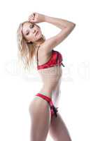 Pretty young model demonstrates underwear