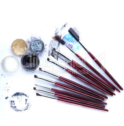 Image of brushes and applicators for eye makeup