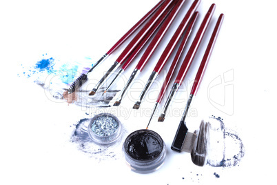 Set of professional brushes for eye makeup