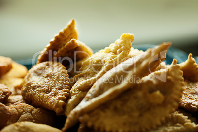 Image of tasty fried meat pasties, close-up