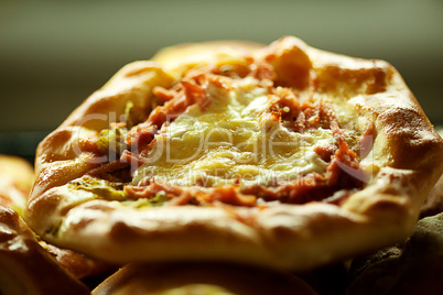 Image of tasty homemade pizza, close-up