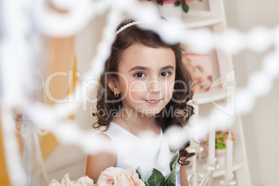 Beautiful dark-haired girl with expressive eyes