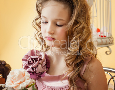 Portrait of beautiful smartly dressed girl
