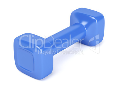 Blue plastic dumbbell