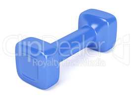 Blue plastic dumbbell