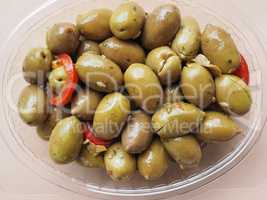 Green olives vegetables