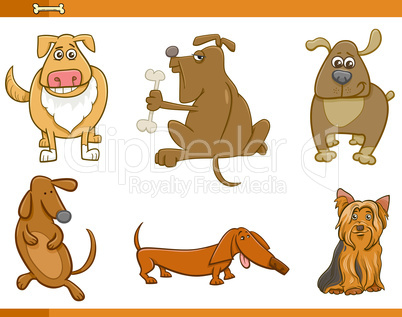 cartoon dog characters set