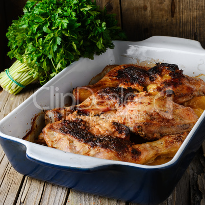 Baked chicken with orange