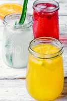 refreshing juice from fruits and aloe