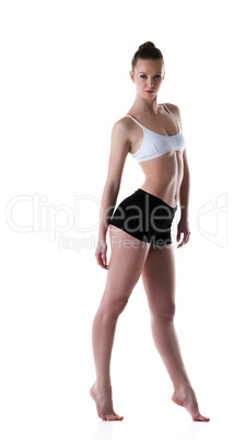 Graceful athletic model isolated on white